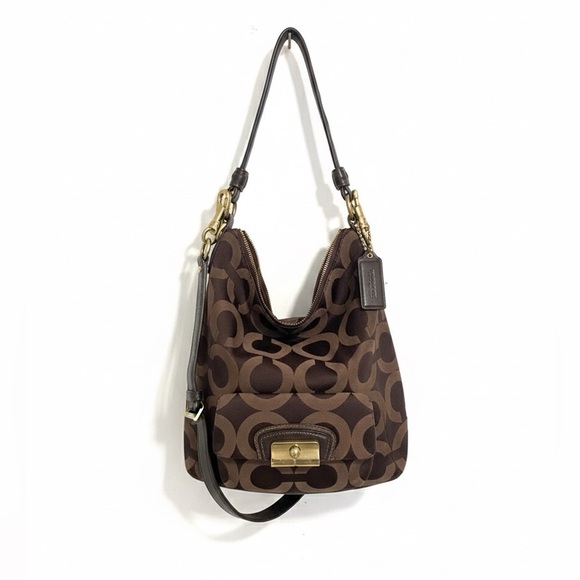 Coach Handbags - Coach Hobo Signature Brooke  Brown Canvas Shoulder/Crossbody Bag